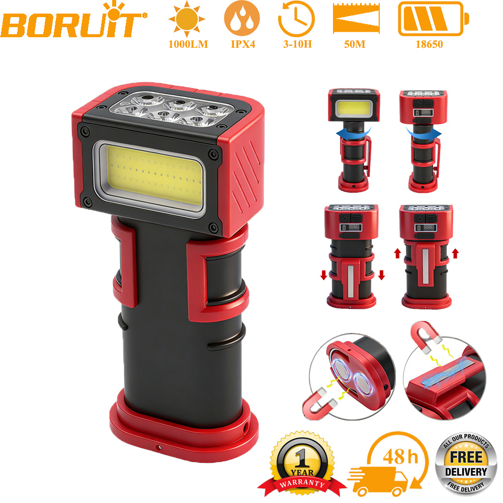 Camping Cooking Fish - BORUiT COB LED Work Light 1000LM