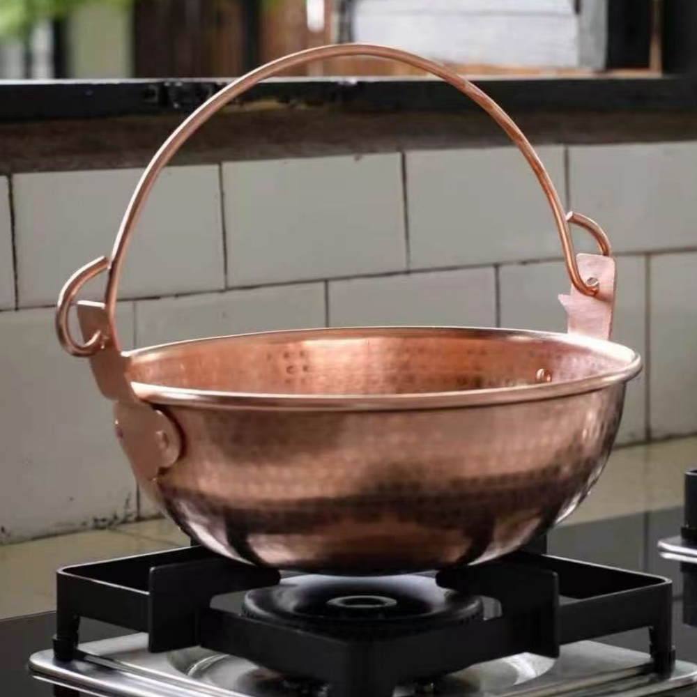 Camping Cooking Utensils - Vintage Copper Hanging Pot,Outdoor Camping Thickened