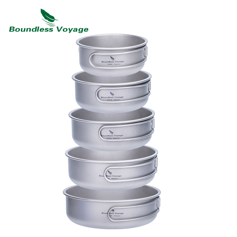 Camping Cooking Cup - Boundless Voyage Titanium Bowls Dishes Set