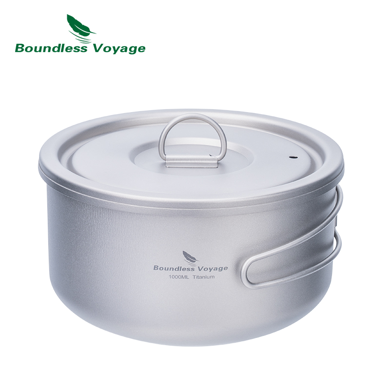Camping Cooking Utensils - Boundless Voyage Titanium Camping Pot with