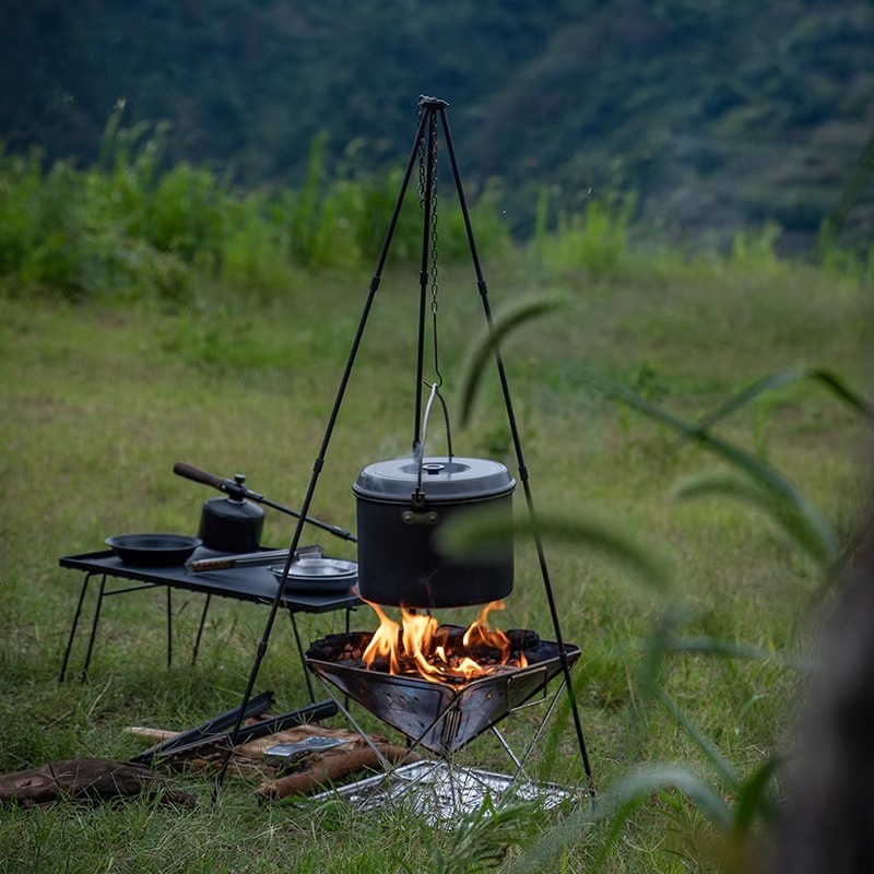 Camping Lightweight Cooking Pot - Lightweight Aluminum Alloy Pot Rack Detachable
