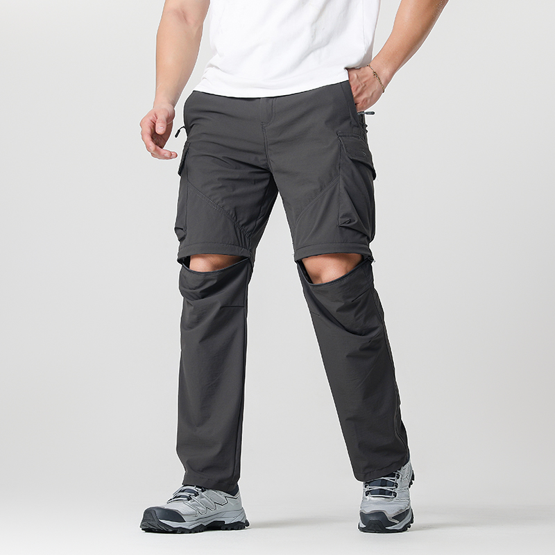 Camping Cooking Fish - Men's Cargo Hiking Convertible Pants, Waterproof,