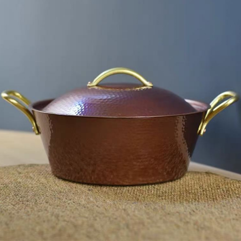 Camping Cooking Utensils - Handcrafted Vintage Copper Pot,Camping Thickened Pot