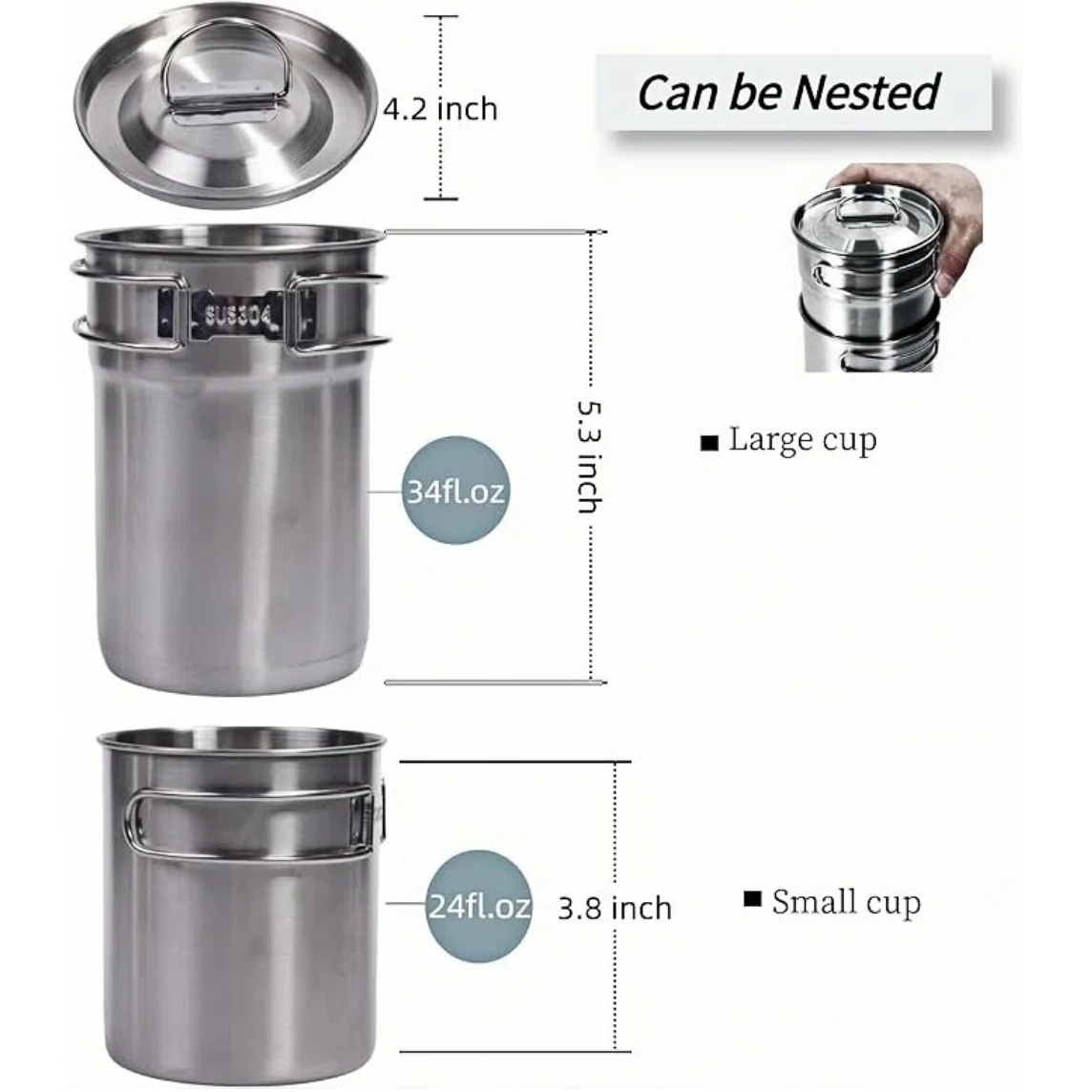 Foldable Camping Cups Mugs Cam - Camping Cooking Cup recension och pris