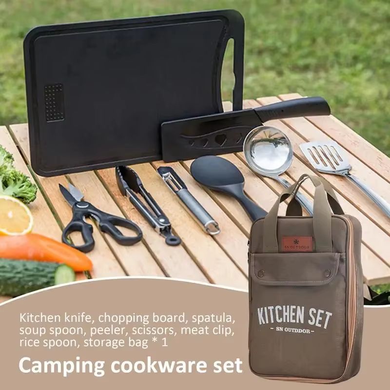 8pcs Camping Kitchen Cookware  - Camping Cooking And Eating recension och pris