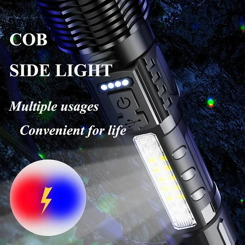 Powerful XHP50 LED Flashlight  - Camping Cooking Fish recension och pris