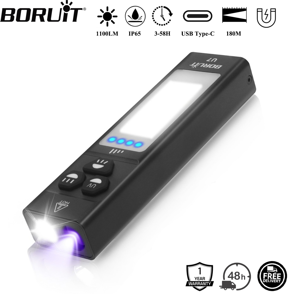 BORUiT U7 UV LED EDC Flashligh - Camping Cooking Fish recension och pris