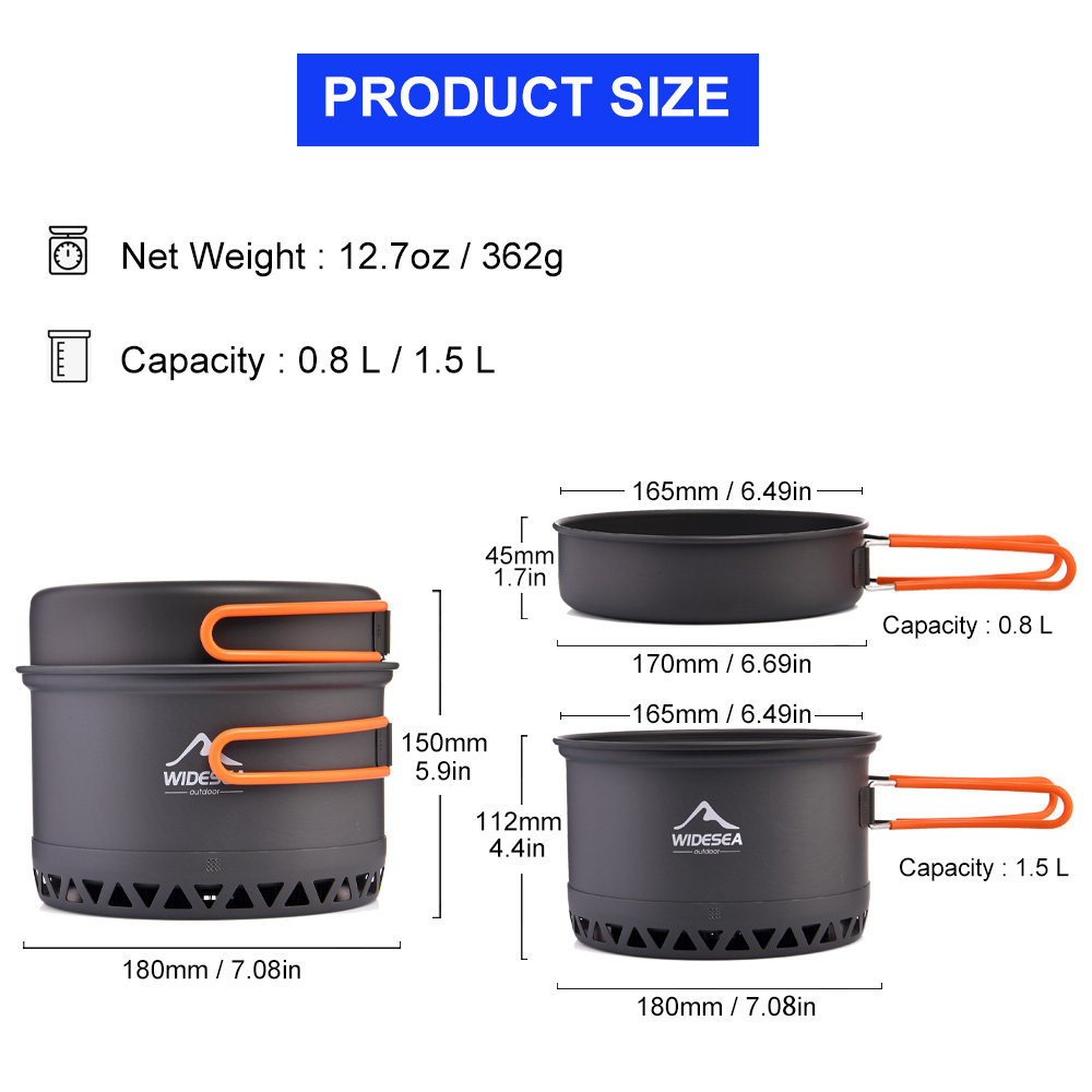 Widesea Camping 1.3L 2.3L Cook - Quechua Camping Cooking Set recension och pris