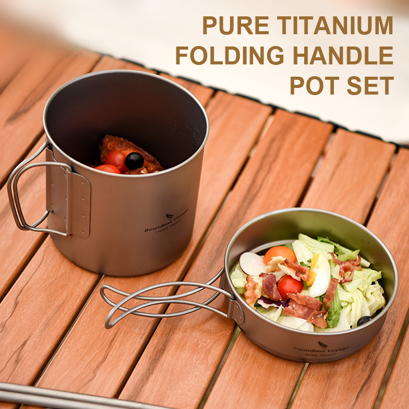 Pure Titanium Folding Handle P - Camping Lightweight Cooking Pot recension och pris