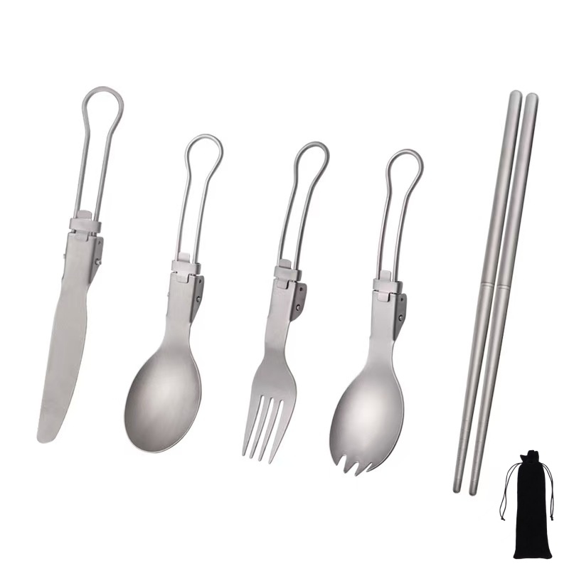 Titanium Foldable Utensil Set  - Camping Cooking And Eating recension och pris