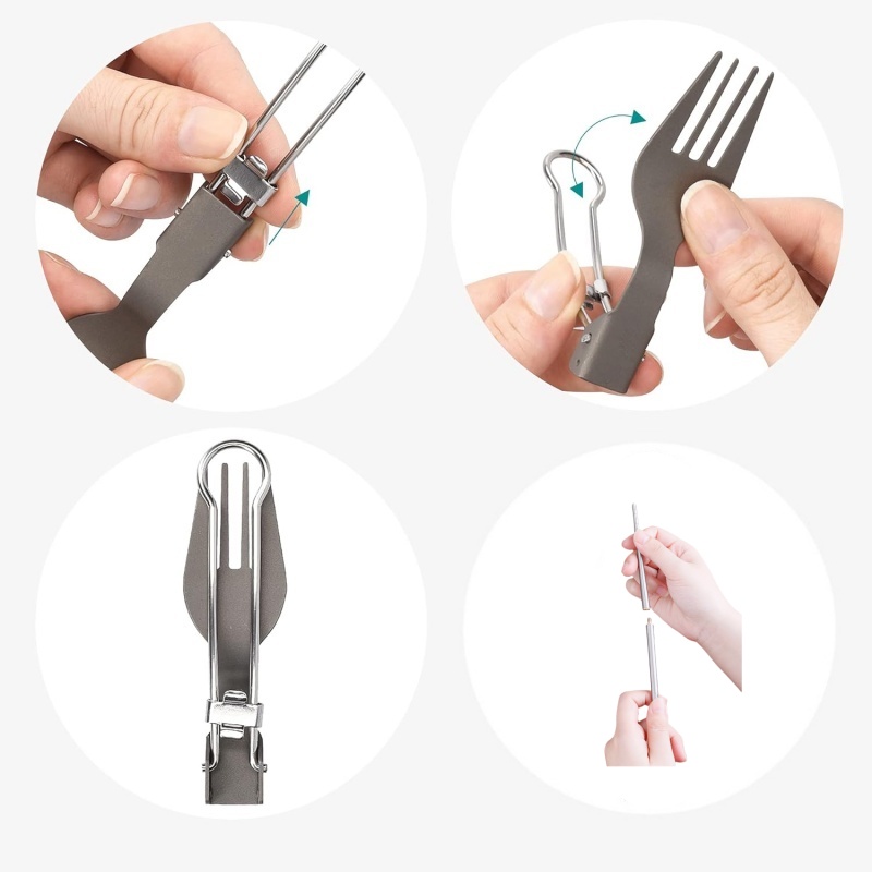 Titanium Foldable Utensil Set  - Camping Cooking And Eating recension och pris