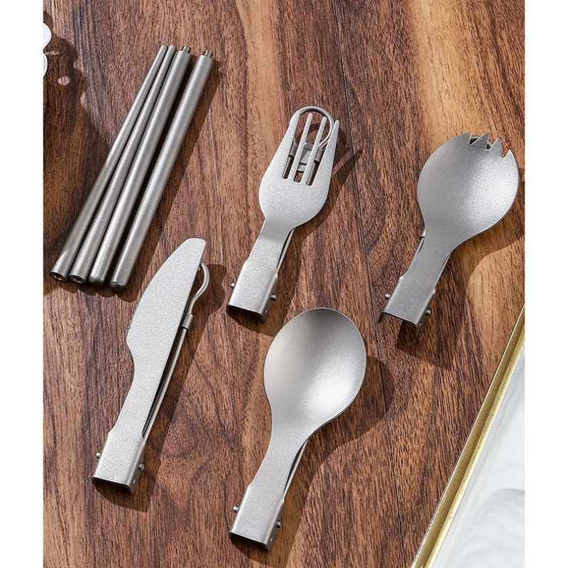 Titanium Foldable Utensil Set  - Camping Cooking And Eating recension och pris