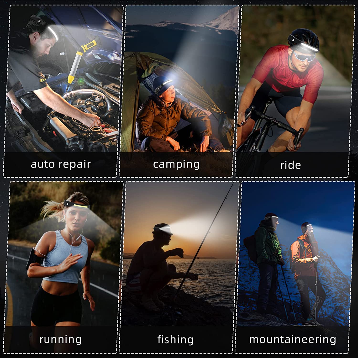 Sensor Headlamp LED Head Flash - Camping Cooking Fish recension och pris