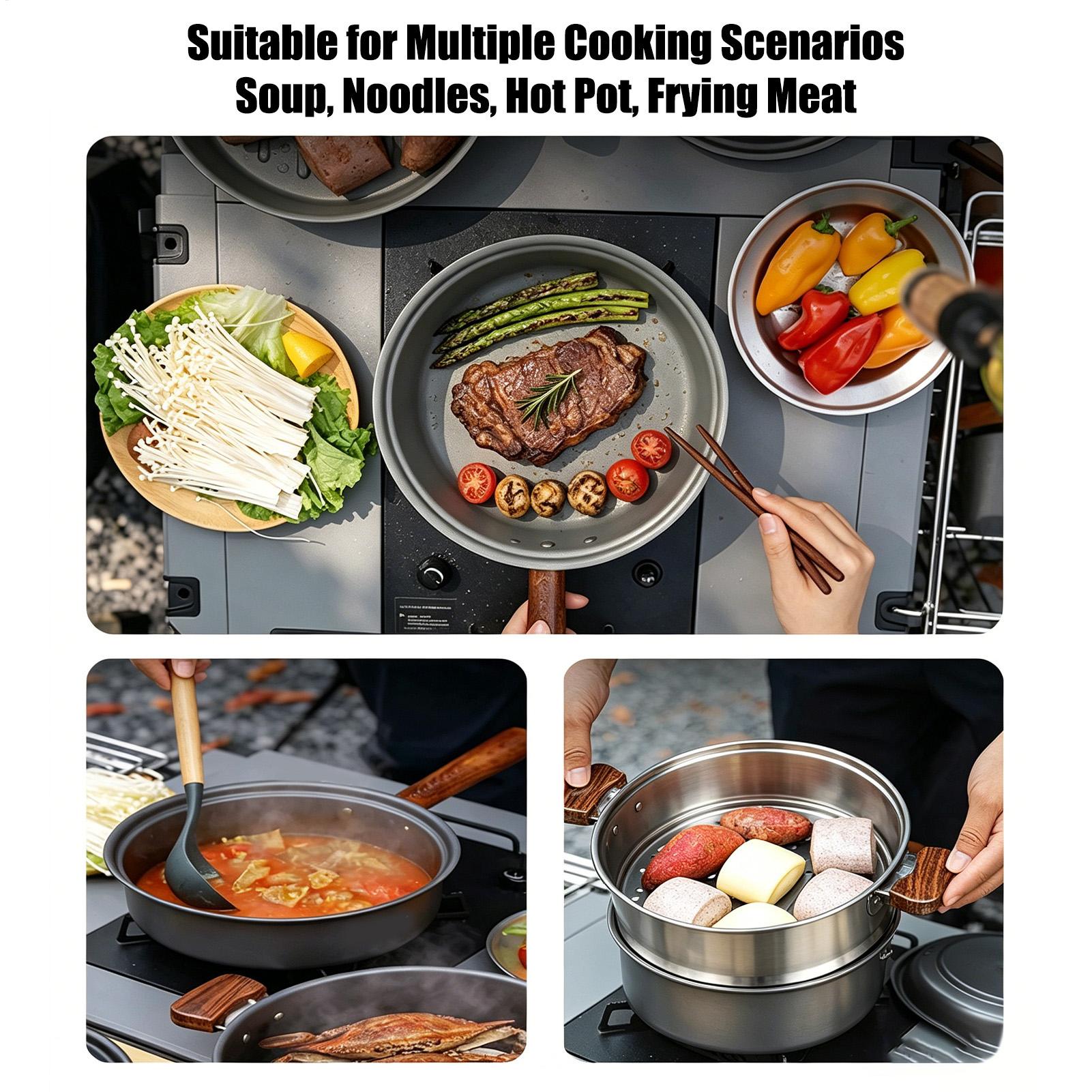Camping Pot Portable Large Lig - Camping Lightweight Cooking Pot recension och pris