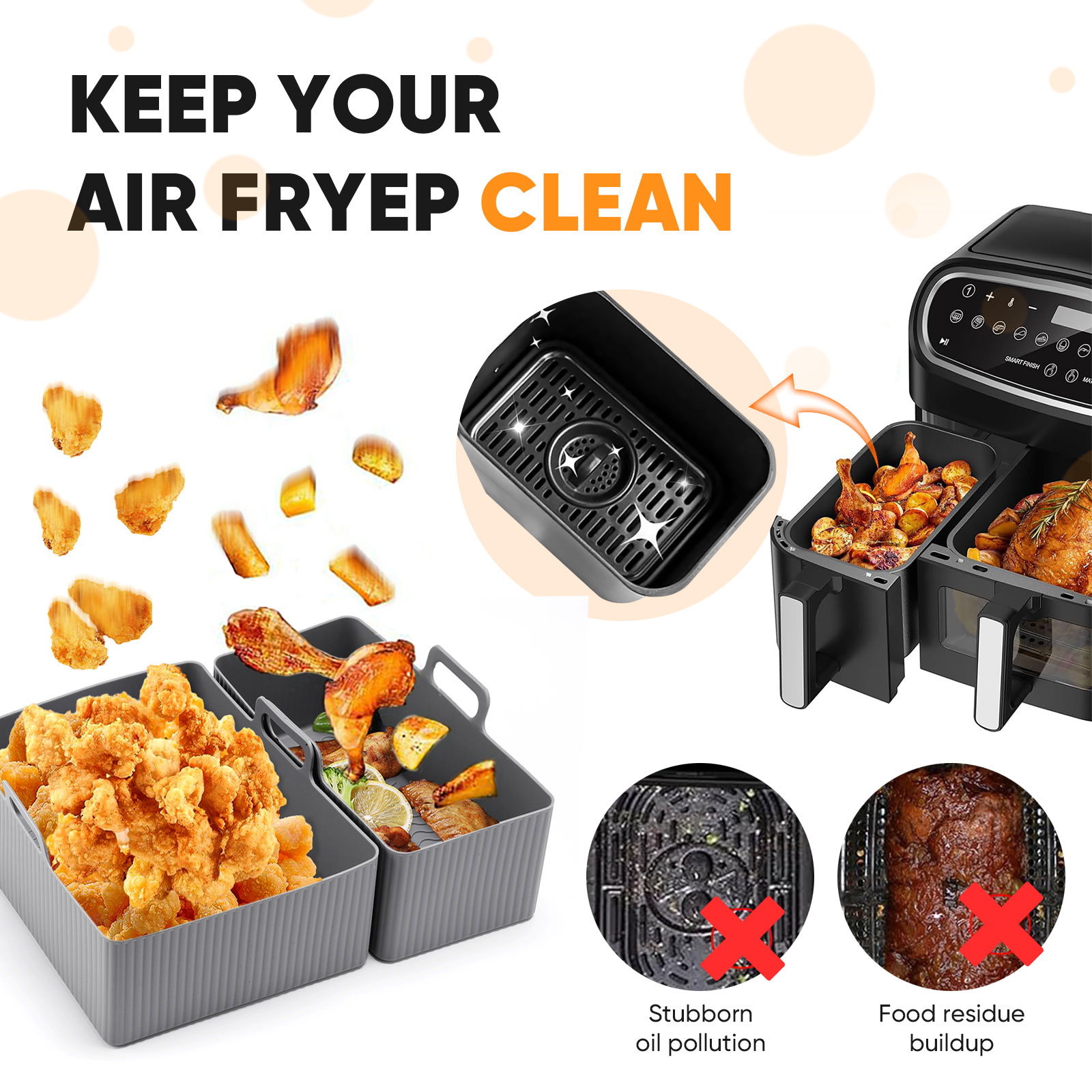 2pcs Set Silicone Air Fryer Ma - Camping Cooking Mat recension och pris