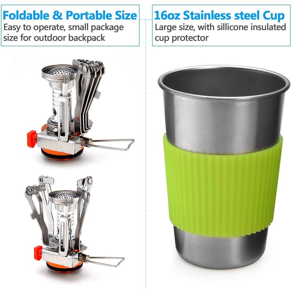 Camping Cookware Kit with Stov - Camping Cooking Unit recension och pris